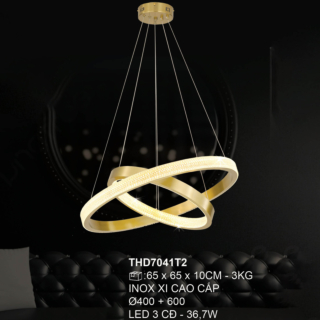 Đèn thả 2 vòng tròn Led 3 chế độ đường kính 60cm THD7041T2
