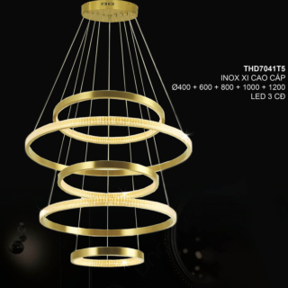 Đèn thả 5 vòng tròn Led 3 chế độ đường kính 1.2m THD7041T5