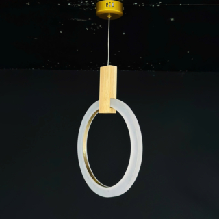 Đèn thả đơn hình tròn thân Gỗ đường kính 30cm THD7045T300-GO