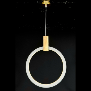 Đèn thả đơn hình tròn thân Gỗ đường kính 40cm THD7045T400-GO