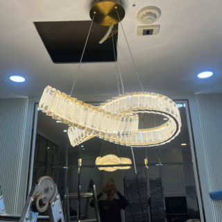 Đèn thả pha lê Led xoắn đường kính 80cm THD7058T800