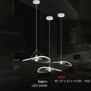 Đèn thả đơn dùng cho thiết kế đèn đường kính 20cm THD71T200