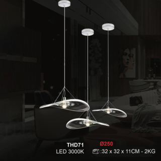 Đèn thả đơn dùng cho thiết kế đèn đường kính 25cm THD71T250