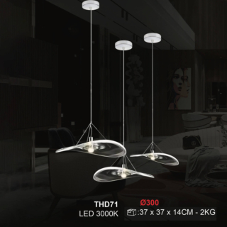 Đèn thả đơn dùng cho thiết kế đèn đường kính 30cm THD71T300