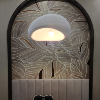 Đèn Thả Trần Nghệ Thuật Dáng Vỏ Sò Độc Đáo đường kính 50cm THD85T500