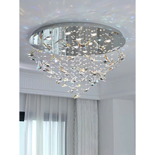 Đèn ốp trần Pha lê bướm đường kính 80cm TPL127T800