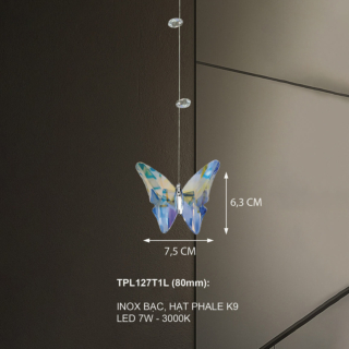 Pha lê bướm - Phụ kiệm cho đèn chùm thiết kế theo yêu cầu TPL127T1L (80mm)