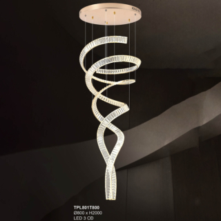 Đèn thả pha lê Led đường kính 80cm TPL801T800