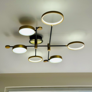 Đèn chùm 6 vòng Led dài 1.3m màu Vàng TTK112T6