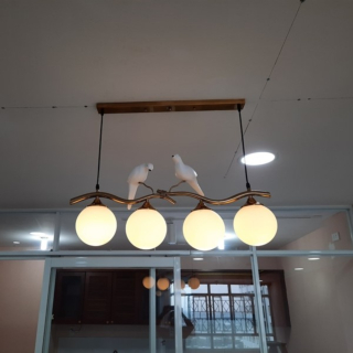 Đèn chùm hiện đại chóa Trắng dài 75cm TTK114T4-Trang