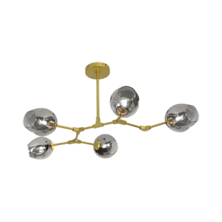 Đèn Decor thân màu Vàng chao Khói 5 bóng TTK23N5-Vang-ChaoKhoi