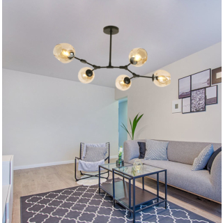 Đèn Decor thân màu Đen chao Vàng 5 bóng TTK23N5-Den-ChaoVang