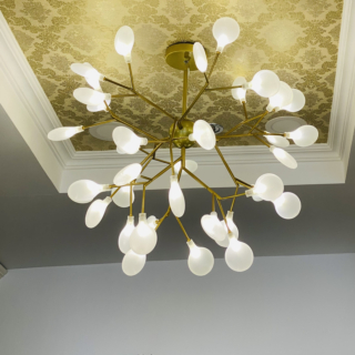 Đèn Hera Decor thân màu Vàng 36 bóng chao màu trắng Đục TTKHERA-36-Vang-ChaoDuc