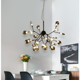 Đèn Hera Decor thân màu Đen 27 bóng chao màu Khói TTKHERA-27-Den-ChaoKhoi