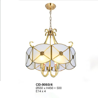 Đèn thả đồng kính phòng thờ CD-9060/4