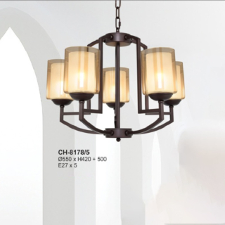Đèn chùm hợp kim chao thủy tinh CH-8178/5