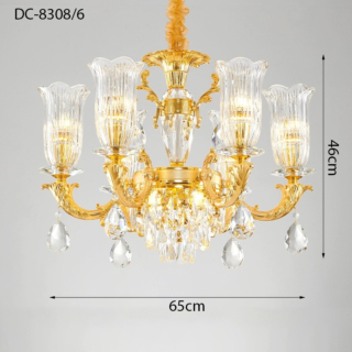 Đèn chùm pha lê vàng DC-8308/6
