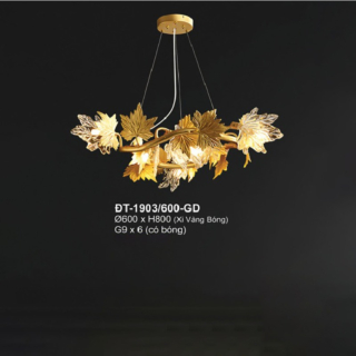 Đèn Thả Lá Phong Vàng Cao Cấp DT-1903/600-GD