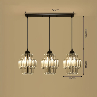 Đèn bàn dài pha lê hình thoi DT-2399/3A-BK