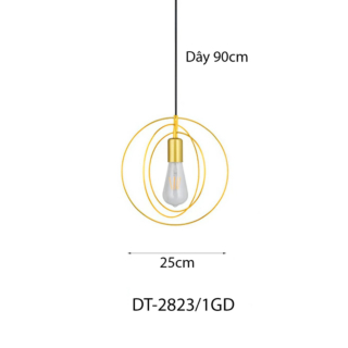 Đèn thả khung sắt Decor hình tròn DT-2823/1GD