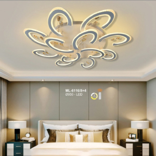 Đèn ốp trần hiện đại 12 cánh chữ C ML-6116/8+4