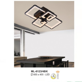 Đèn ốp trần led hiện đại cánh vuông màu đen ML-6123/4BK
