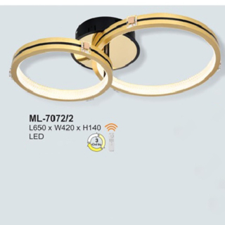 Đèn ốp trần led hiện đại 2 cánh tròn vàng ML-7072/2