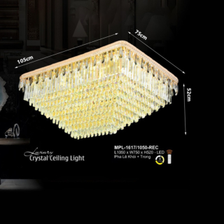 Đèn ốp trần hình chữ nhật pha lê MPL-1617/1050-REC