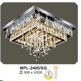 Đèn mâm pha lê vuông hiên đại phòng ngủ MPL-2406/SQ