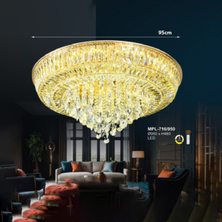 Đèn ốp trần pha lê tròn MPL-716/950