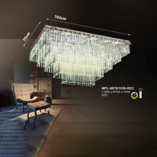 Đèn ốp trần pha lê hình chữ nhật MPL-9879/1059-REC