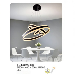 Đèn Thả LED Hiện Đại 3 vòng led TL-6007/3-BK