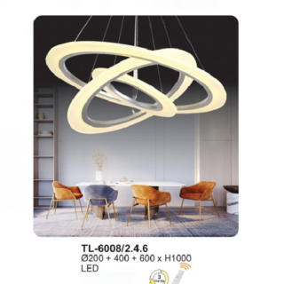Đèn Thả Trần Hiện Đại 3 Vòng Tròn Led Sang Trọng TL-6008/2.4.6