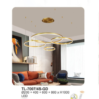 Đèn thả trần hiện đại 4 vòng led TL-7007/4S-GD