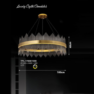 Đèn thả pha lê vòng nguyệt quế TPL-17008/1000