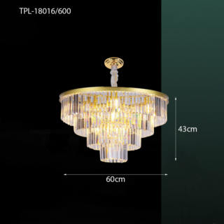 Đèn thả pha lê vàng TPL-18016/600
