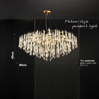 Đèn thả pha lê cành lá nhánh vàng TPL-6055/800