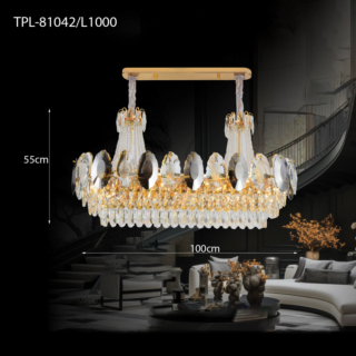 Đèn chùm pha lê khói TPL-81042/L1000
