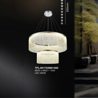 Đèn thả pha lê hiện đại 2 tầng TPL-84170/800+500