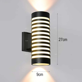 Đèn tường trụ tròn 2 đầu viền đen VL-1801/2