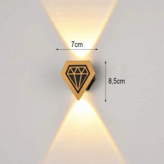 Đèn kim cương 2 tia hắt tường màu đen VL-2023/2BK