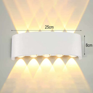 Đèn 10 tia hắt tường sân vườn màu trắng VL-8332/10WH