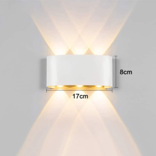 Đèn màu trắng 6 tia hắt tường hàng rào VL-8332/6WH