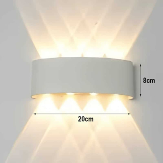 Đèn 8 tia hắt tường ngoài trời màu trắng VL-8332/8WH