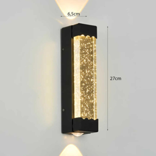 Đèn tường pha lê bọt hắt 2 tia màu đen VL-8626/L BK