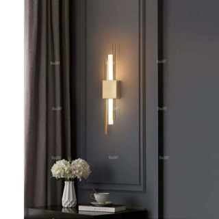 Đèn vách led pha lê thanh tròn màu vàng VPL-646/GD