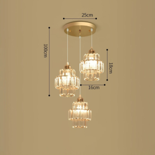 Đèn thả pha lê hình thoi bàn tròn DT-2399/3B-GD