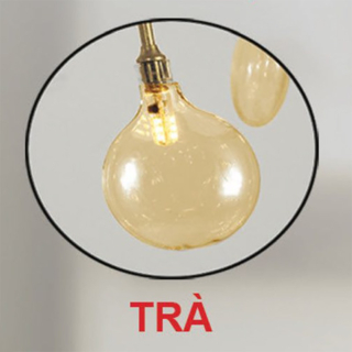 Đèn Hera Decor thân màu Đen 27 bóng chao màu Trà TTKHERA-27-Den-ChaoTra