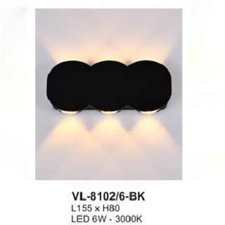Đèn tường led ngoài trời VL-8101/6-BK