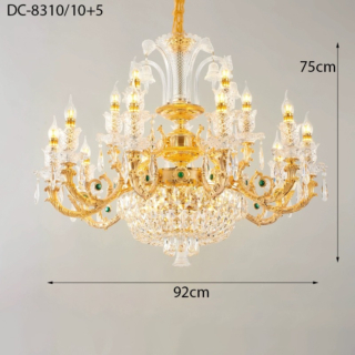 Đèn chùm pha lê đá xanh DC-8310/10+5